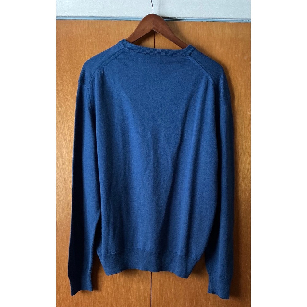 Linea Rosso Signature Designer Mens Blue V Neck Sweater XL Wool Blend Italy - Picture 3 of 9